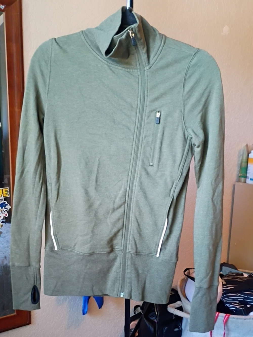 Abercrombie & Fitch Olive Zip‑Up Jacket